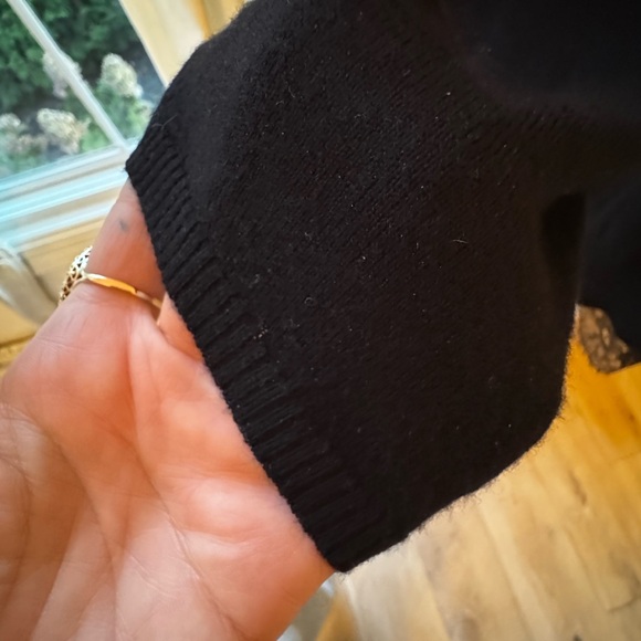 Joie Black Lace Hem Cashmere Sweater - Picture 4 of 7